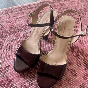 Chic Burgundy Ankle Strap Heels